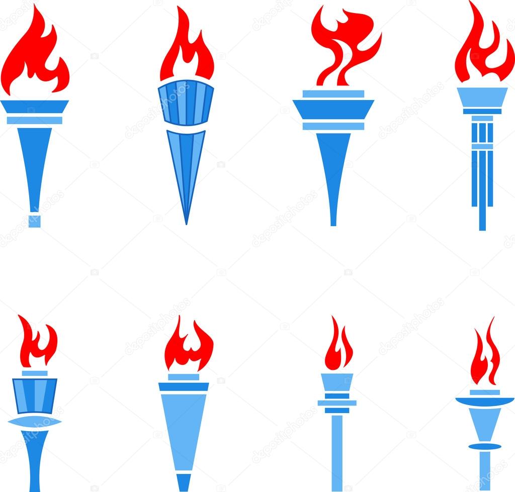 Set of flat sports torches