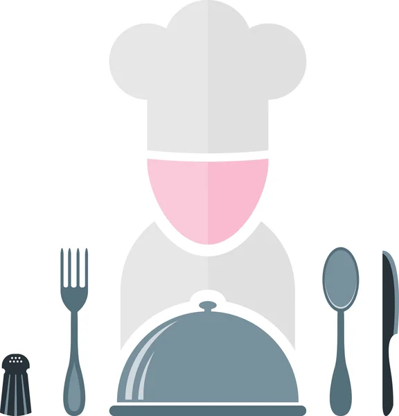 Icono de cocinero plano — Vector de stock