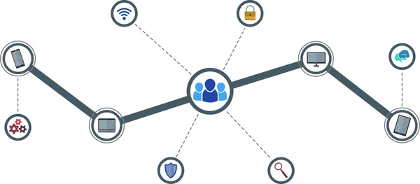 Concepto de medios sociales — Archivo Imágenes Vectoriales