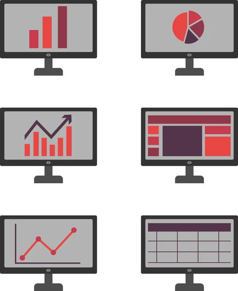 Conjunto de icono del monitor — Archivo Imágenes Vectoriales