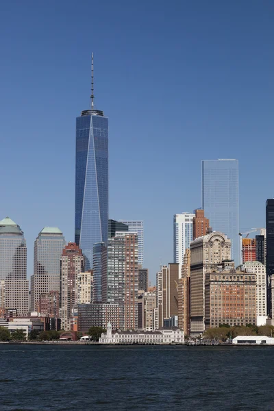 De New York City Downtown w de Freedom tower 2014 — Stockfoto