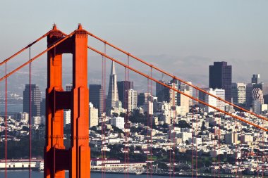 San Francisco with the Golden Gate bridge clipart