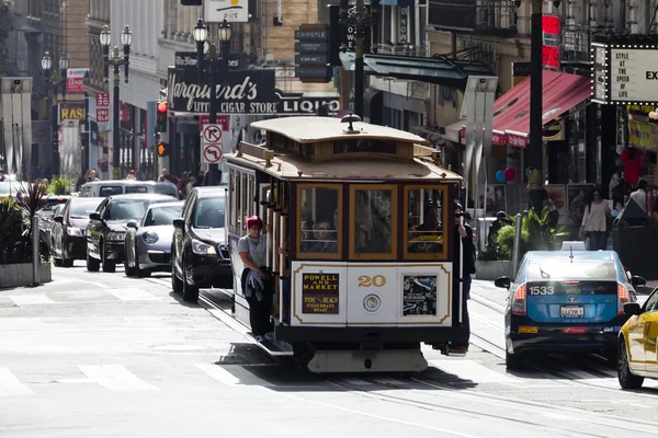 São Francisco-EUA, O eléctrico do teleférico — Fotografia de Stock