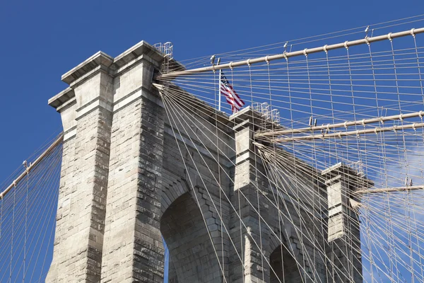 New Yorku Brooklyn Bridge - detail — Stock fotografie