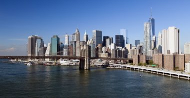 New York Brooklyn Köprüsü ve şehir