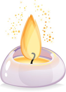 Beyaz arka plan üzerinde tealight mum
