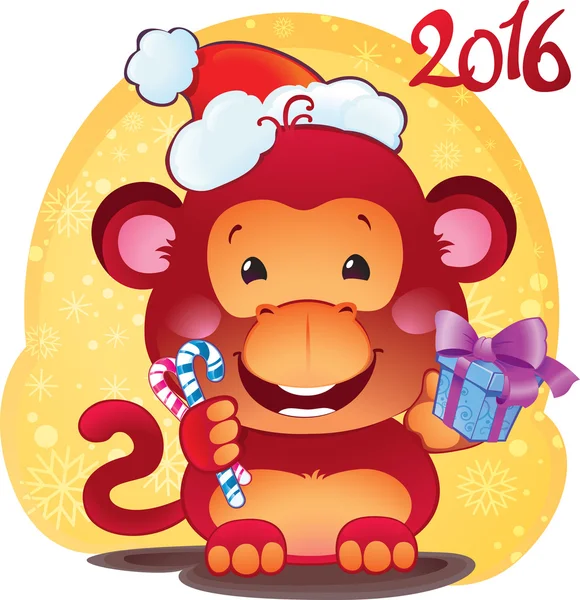 Red Fire Monkey - symbol på den nye 2016 år . – Stock-vektor