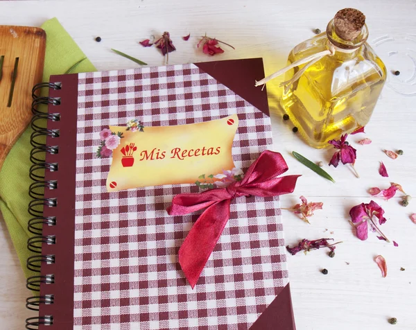 Cookbook for recipes on the napkin — Stock Photo, Image