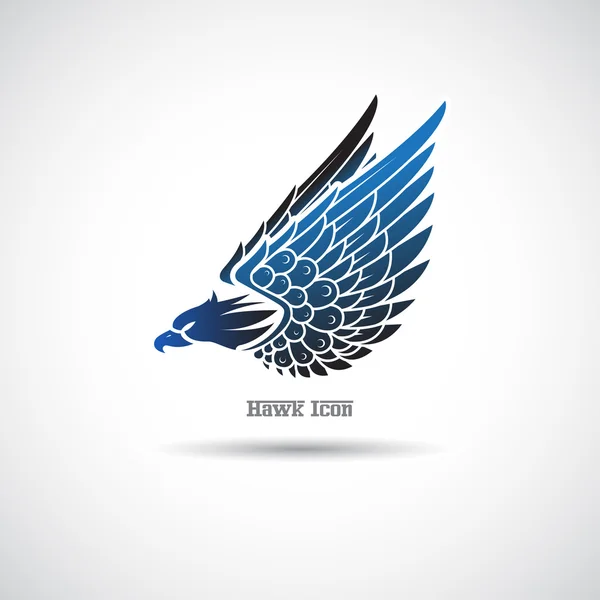 Symbol mit einem Falken auf weißem Hintergrund. Vektorgrafiken