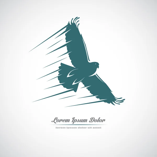 Icon with a soaring eagle. — Stock Vector