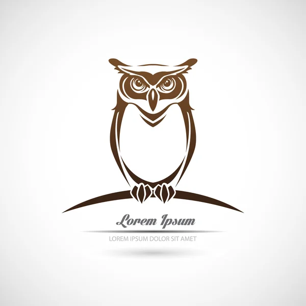 Icône hibou sur fond blanc . — Image vectorielle