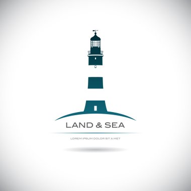 Label with a picture of the lighthouse clipart