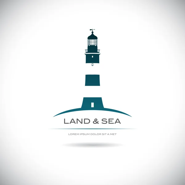 Label with a picture of the lighthouse — Stock Vector