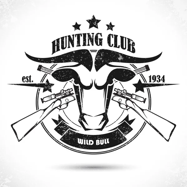 Étiquette vintage avec le symbole d'un club de chasse — Image vectorielle