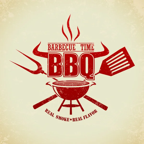 Vintage BBQ-grill partij — Stockvector