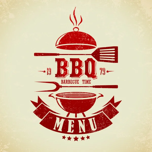 Vintage Bbq Grill Party — Stock Vector