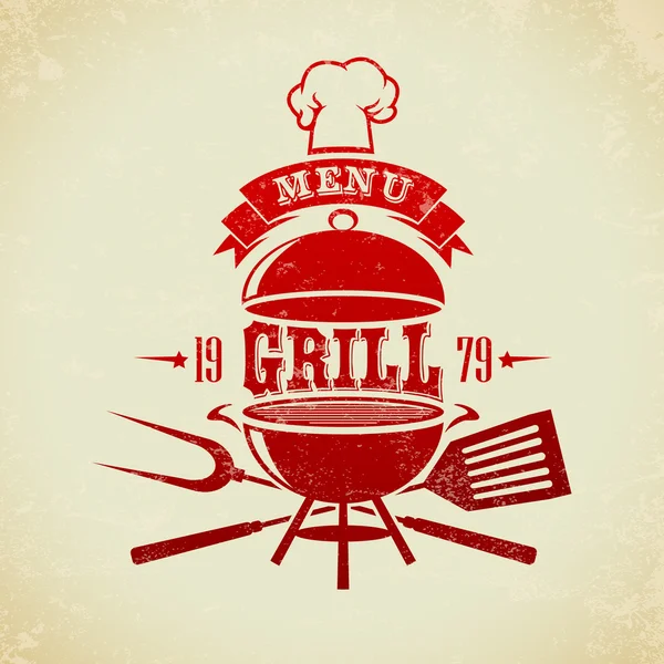 Fiesta de barbacoa Vintage Grill — Vector de stock