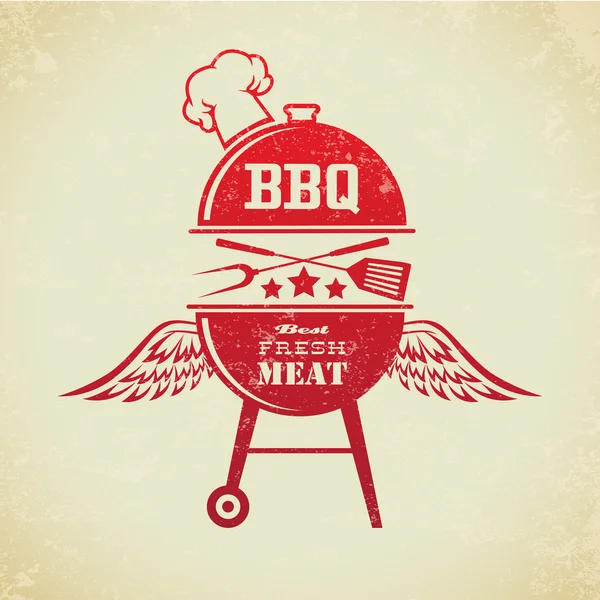 Vintage barbecue Grill Party — Vettoriale Stock