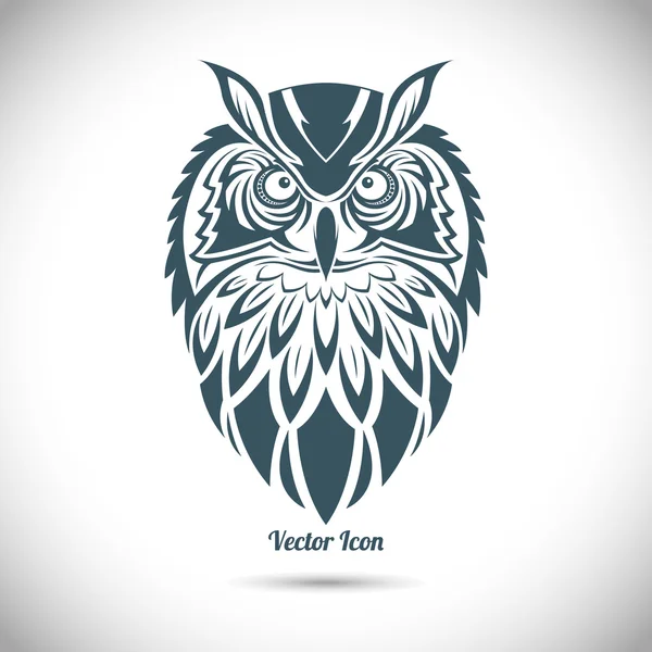 Owl in the ornamental style. Tribal. — Stock Vector