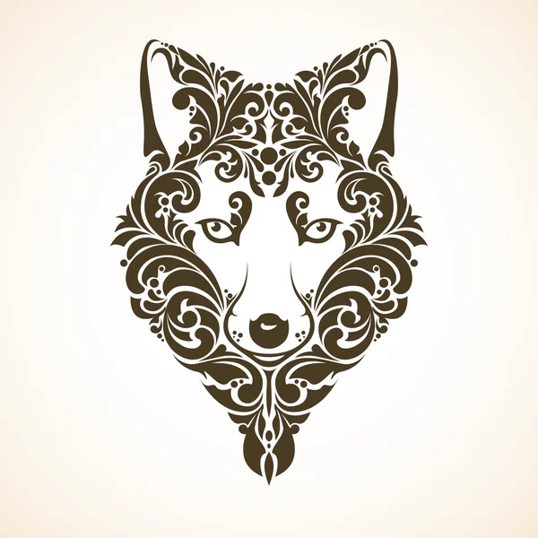 Fox with decorative ornament. — Stock Vector