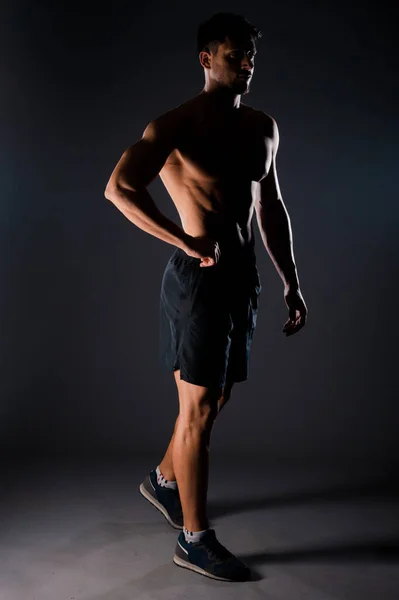 Full Body Shot Trendy Young Man Wearing Boxer Shorts — Stock Photo, Image