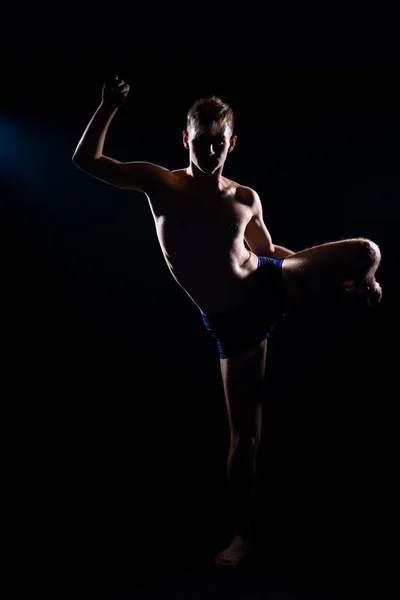 Modern Semi Nude Dancing Performer Exercising Dance Practice — Stock Photo, Image