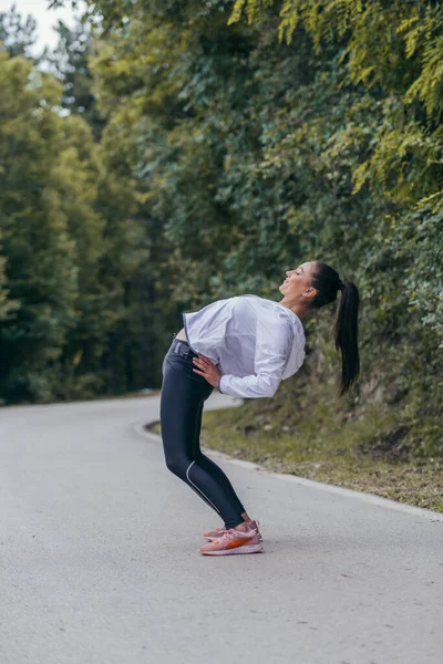 Atletas Masculinos Femininos Preparando Para Uma Maratona Corrida Treino Conceito — Fotografia de Stock