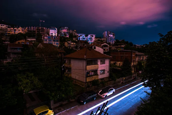 Suburbane Huizen Gezien Van Boven Naar Beneden Kijkend — Stockfoto