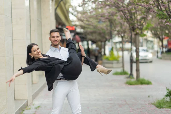 Beautiful Business Couple Having Great Time — 图库照片