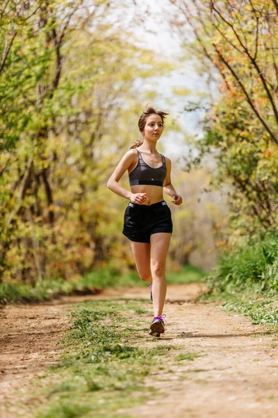 Fit Vrouw Joggen Oefening Hardlopen Cardiotraining Gericht Vrouwelijke Hardloper Uithoudingsvermogen — Stockfoto