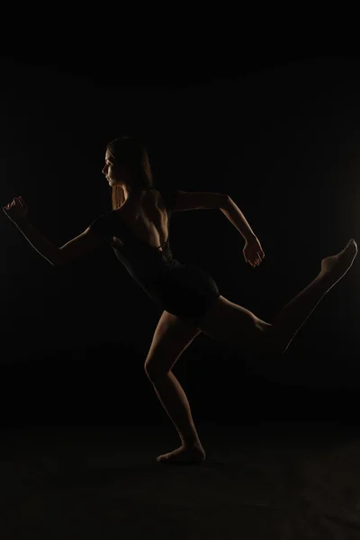 Young Ballerina Posing How She Running Studio — ストック写真