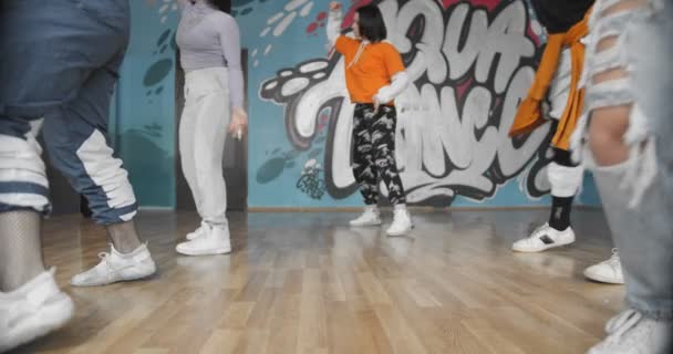 Groep Multiraciale Dansers Dansen Hun Choreografie Stijl Slow Motion — Stockvideo