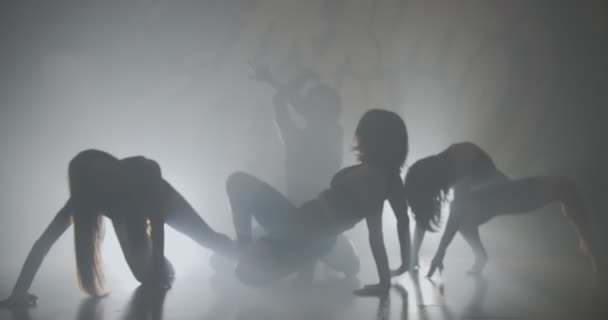 Одна Девушка Танцует Спереди — стоковое видео