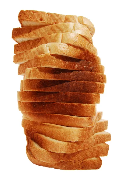 Fatias de pão em tigela de madeira — Fotografia de Stock