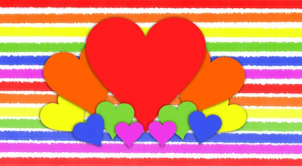 Valentine Day Background Heart Painted Colors Rainbow Lgbt Community — стоковое фото