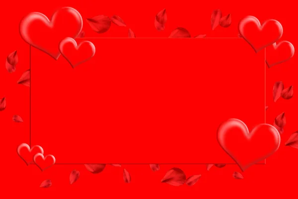 Cuore Rosso Sfondo Rosso Con Spazio Scrittura — Foto Stock