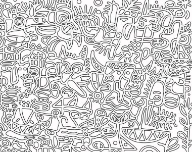 Beyaz arkaplanda siyah ve beyaz desen, soyut tasarım.