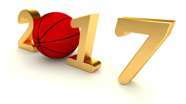 Rok 2017 basketbal — Stock fotografie