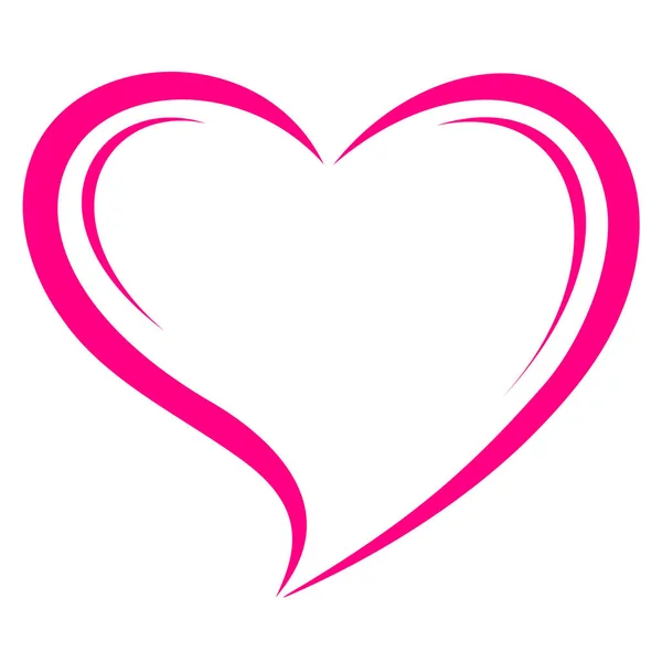 Single Sketchy Doodle Pink Heart Vector Graphic — Stock Vector