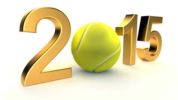 Tenis topu ve 2015 yılı — Stok fotoğraf