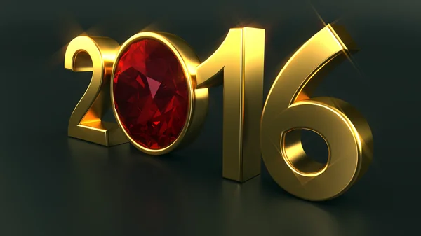 Nowy rok 2016 ruby — Zdjęcie stockowe