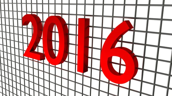 Año 2016 sobre fondo de alambre — Foto de Stock