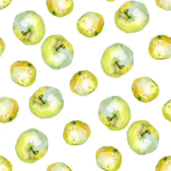 Padrão de maçãs aquarela 2 — Fotografia de Stock
