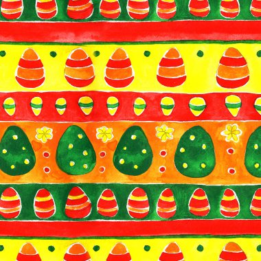 Suluboya Paskalya yumurta süsleme bahar