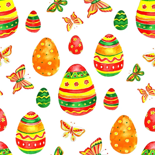 Acquerello uova di Pasqua ornamento primavera — Foto Stock