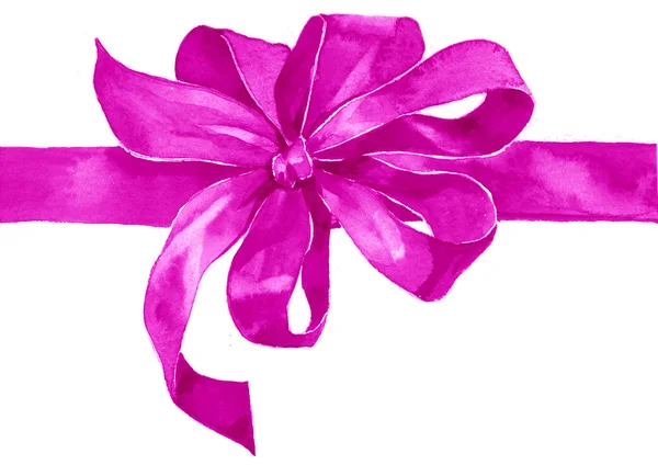 Akvarel holiday růžová luk — Stock fotografie