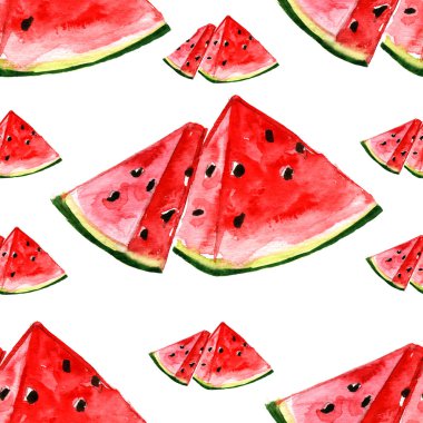 Suluboya yaz meyve karpuz desen