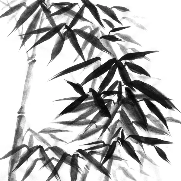 Tinta de acuarela Japanise bambú — Foto de Stock