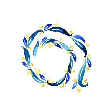 Suluboya mavi swirls sarmal