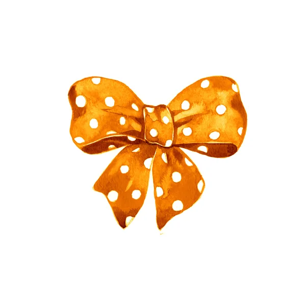 Akvarell satin orange rosett polka dot — Stockfoto